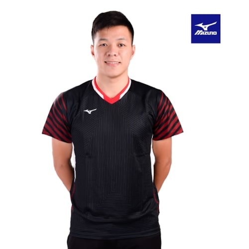 MIZUNO ÁO T-SHIRT CẦU LÔNG MIZUNO ĐEN ĐỎ